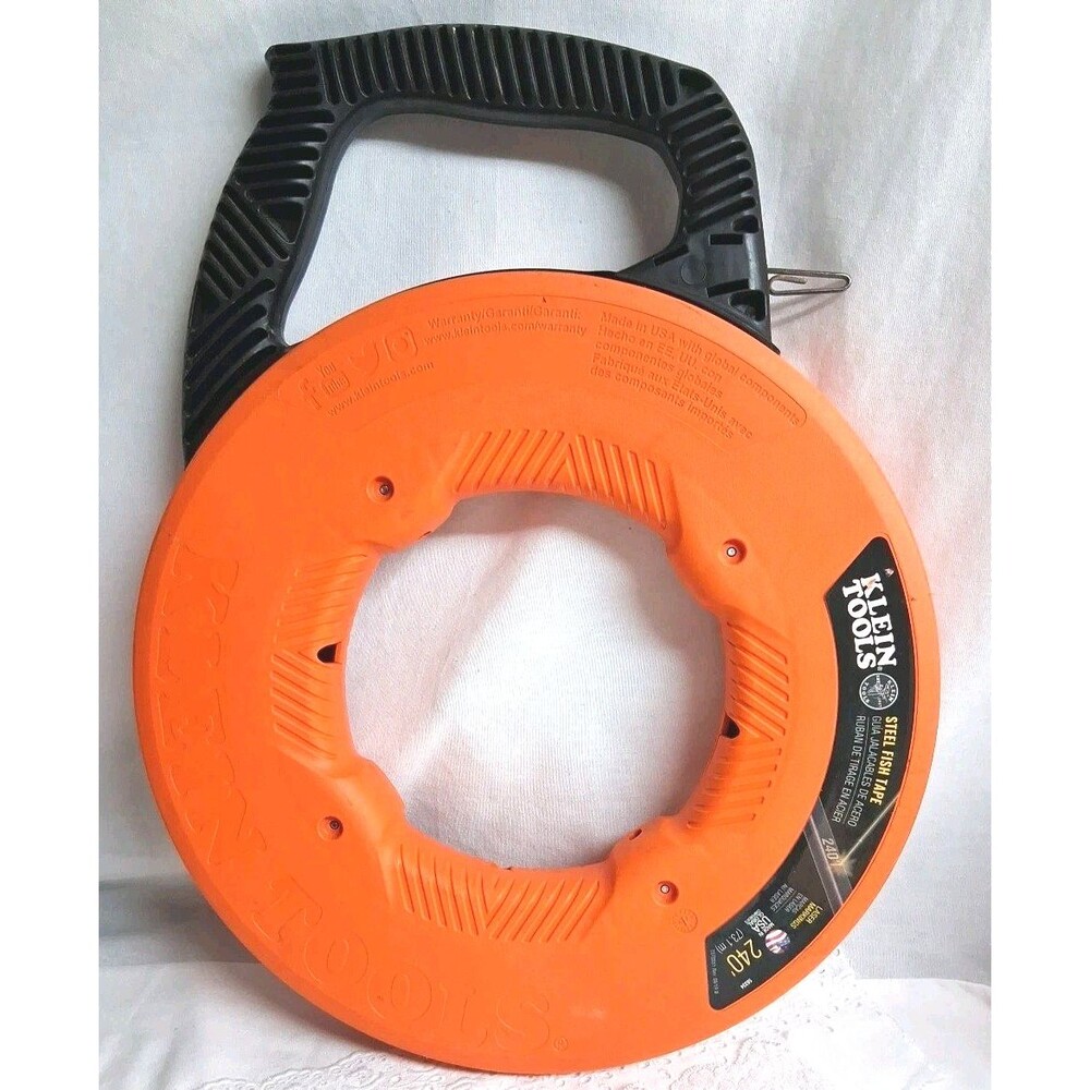 240ft Klein Tools Steel Fish Tape 1/8" Width Orange Made In USA House Wiring